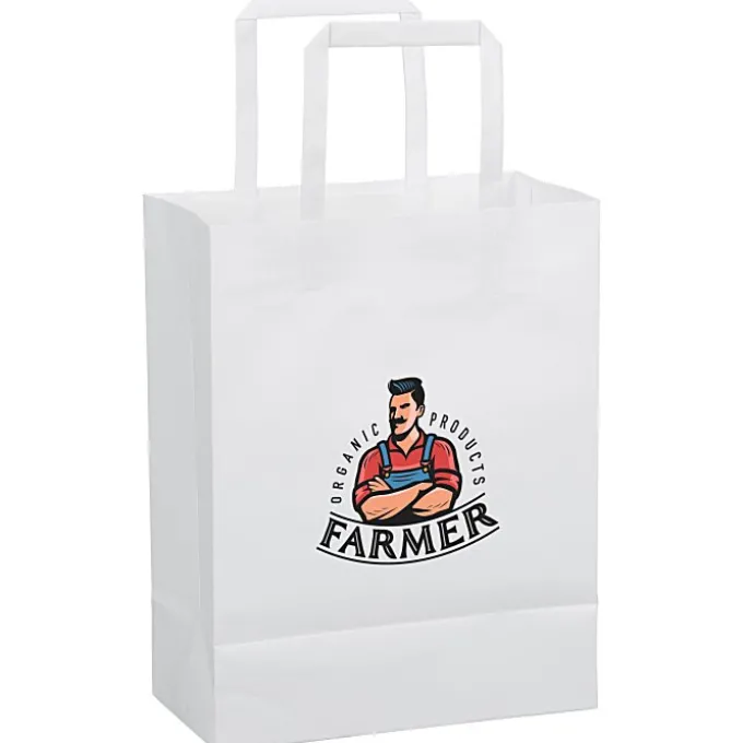 Flat Handle Full Color Paper Bag - 10-1/2 inches x 8-1/4 inches