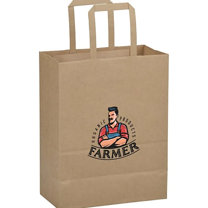 Flat Handle Full Color Paper Bag - 10-1/2 inches x 8-1/4 inches
