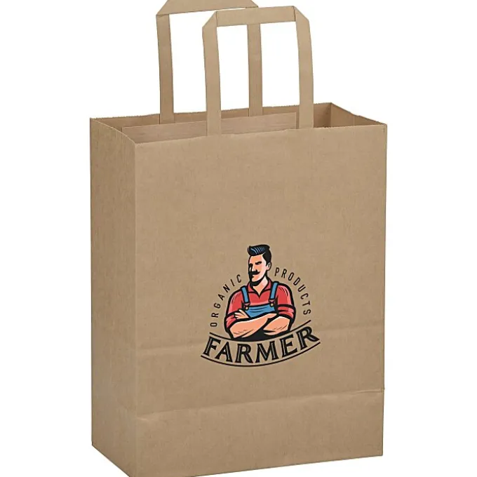 Flat Handle Full Color Paper Bag - 10-1/2 inches x 8-1/4 inches
