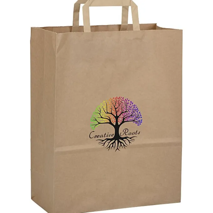 Flat Handle Full Color Paper Bag - 13 inches x 10 inches