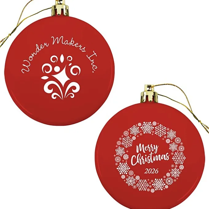 Flat Shatterproof Ornament - Snowflake - Merry Christmas
