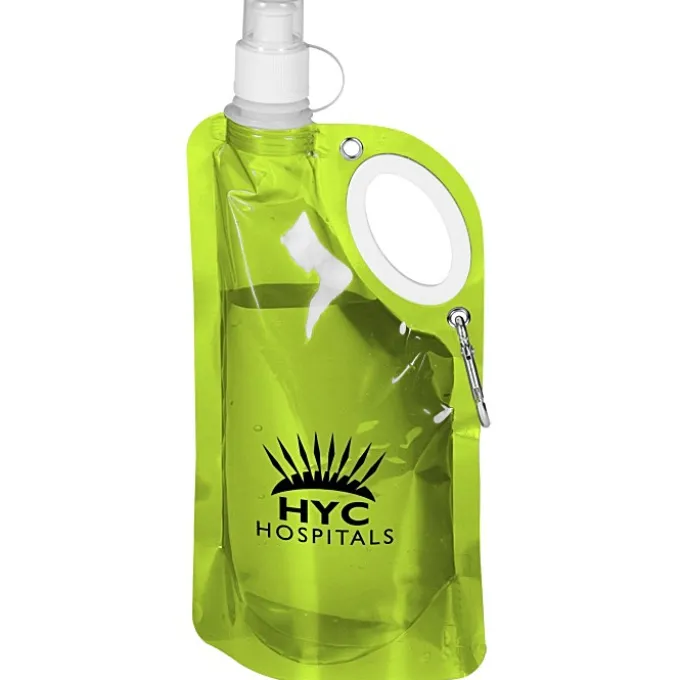 Fold Flat Water Bottle with Carabiner - 25 oz