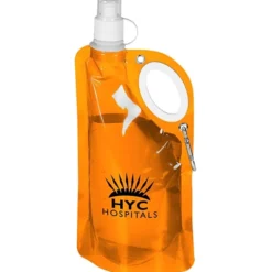 Fold Flat Water Bottle with Carabiner - 25 oz