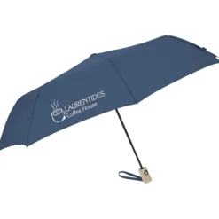 Folding Auto Open Wood Handle Umbrella - 42-inch Arc