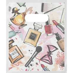Full Color Die Cut Handle Plastic Bag - 9 inches x 7-1/2 inches - Clear
