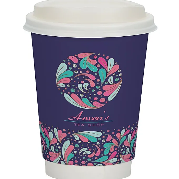 Full Color Insulated Paper Cup with Lid - 12 oz.