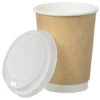 Full Color Insulated Paper Cup with Lid - 12 oz. - Natural