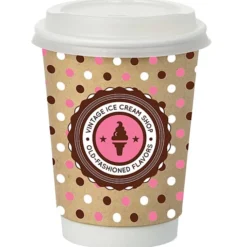Full Color Insulated Paper Cup with Lid - 12 oz. - Natural