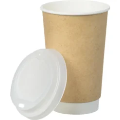 Full Color Insulated Paper Cup with Lid - 16 oz. - Natural