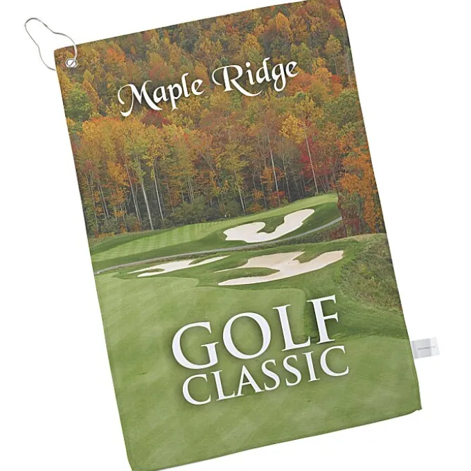 Full Color Microfiber Golf Towel - 18 inches x 12 inches