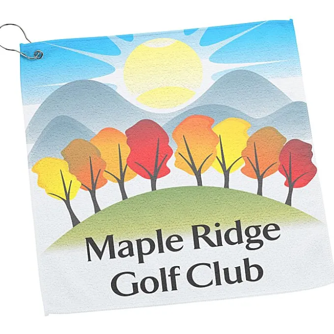 Full Color Microfiber Golf Towel - 15 inches x 15 inches