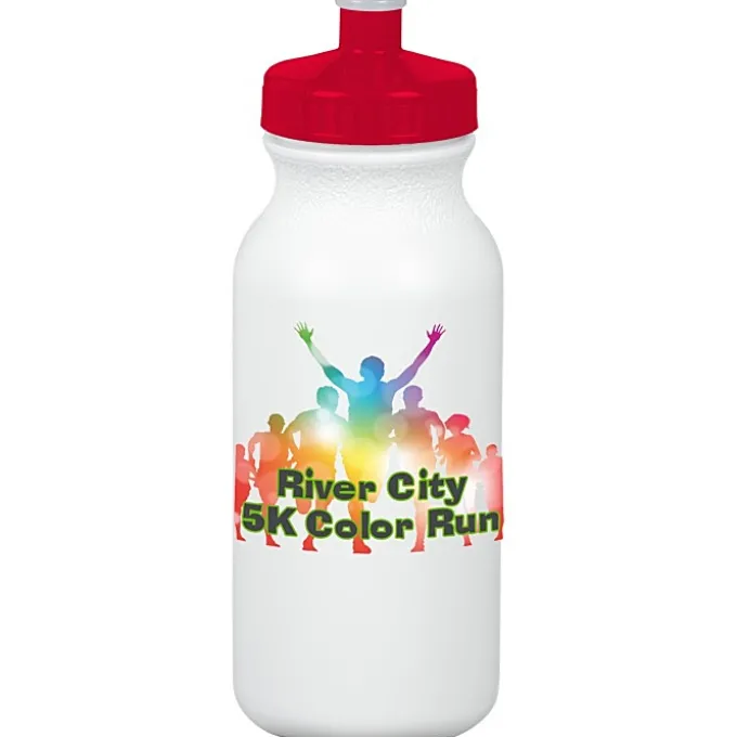 Full Color Sport Bottle - 20 oz - White