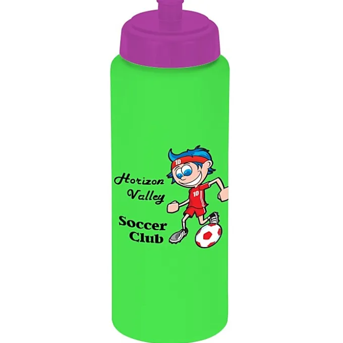 Full Color Sport Bottle with Push Pull Lid - 32 oz