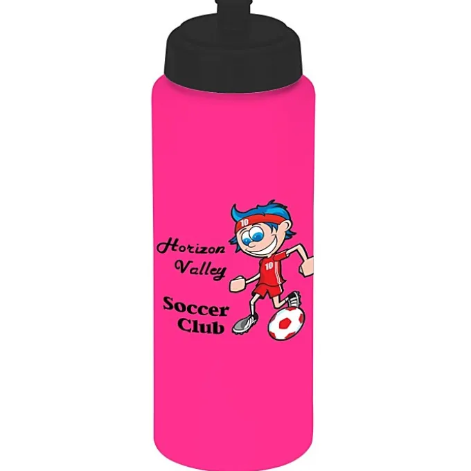 Full Color Sport Bottle with Push Pull Lid - 32 oz