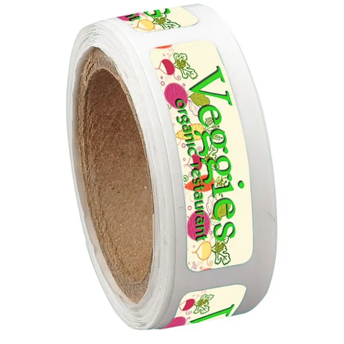 Full Color Sticker by the Roll - Rectangle - 5/16 inches x 1-1/8 inches