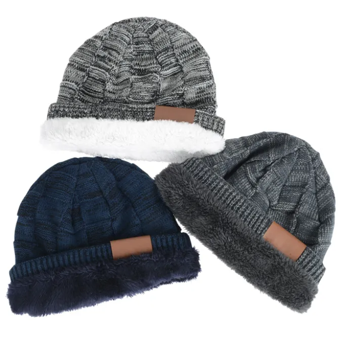 Fuzzy Lined Heather Knit Beanie