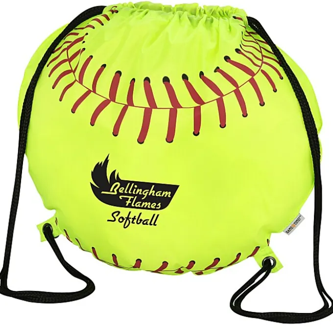 Game Time! Softball Drawstring Backpack
