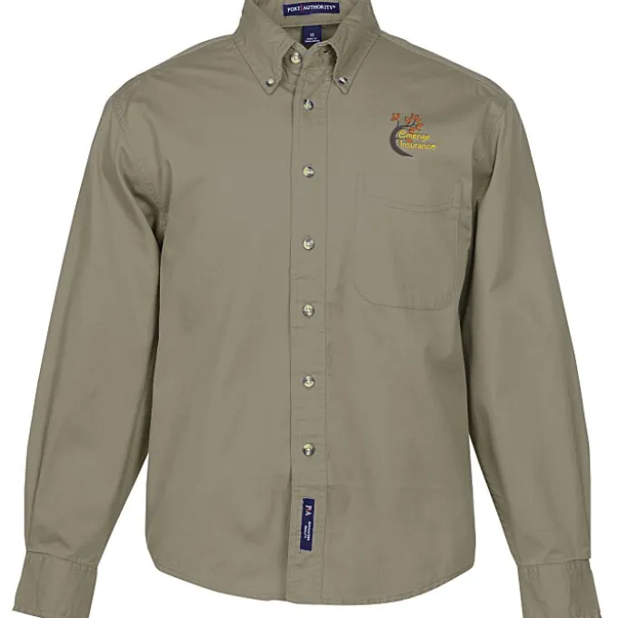 Garment-Washed Cotton Twill Shirt