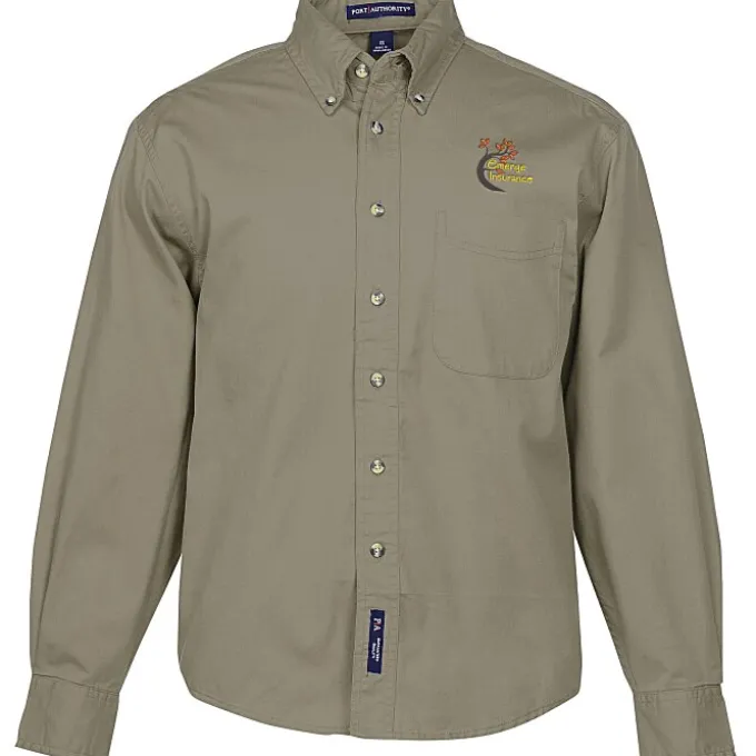 Garment-Washed Cotton Twill Shirt