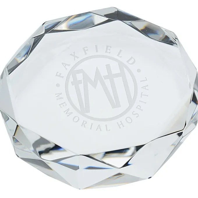 Gem Cut Crystal Paperweight