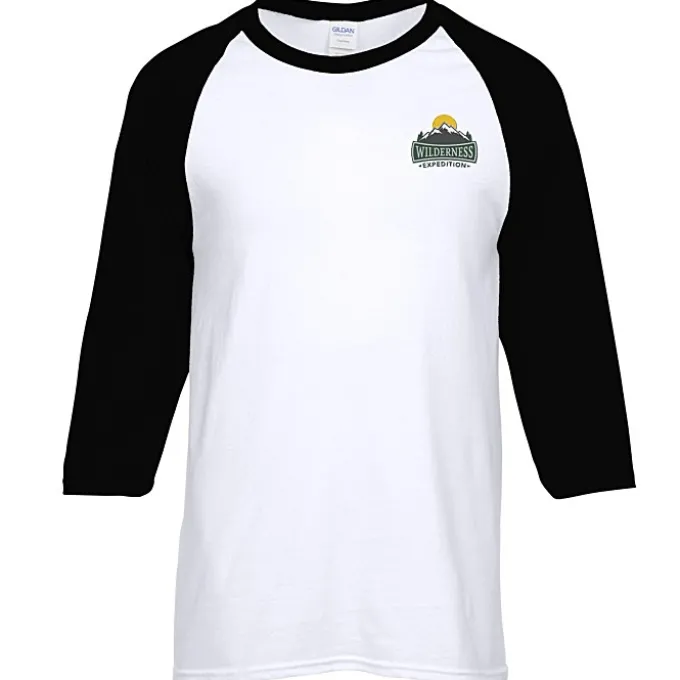 Gildan Heavy Cotton 3/4 Sleeve Raglan T-Shirt - Embroidered