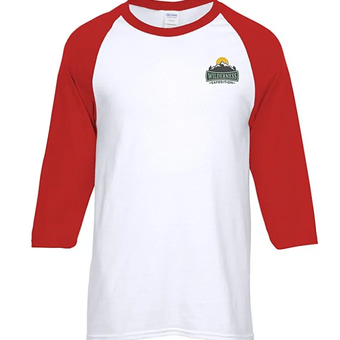 Gildan Heavy Cotton 3/4 Sleeve Raglan T-Shirt - Embroidered