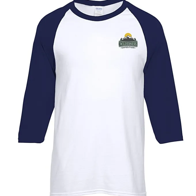 Gildan Heavy Cotton 3/4 Sleeve Raglan T-Shirt - Embroidered