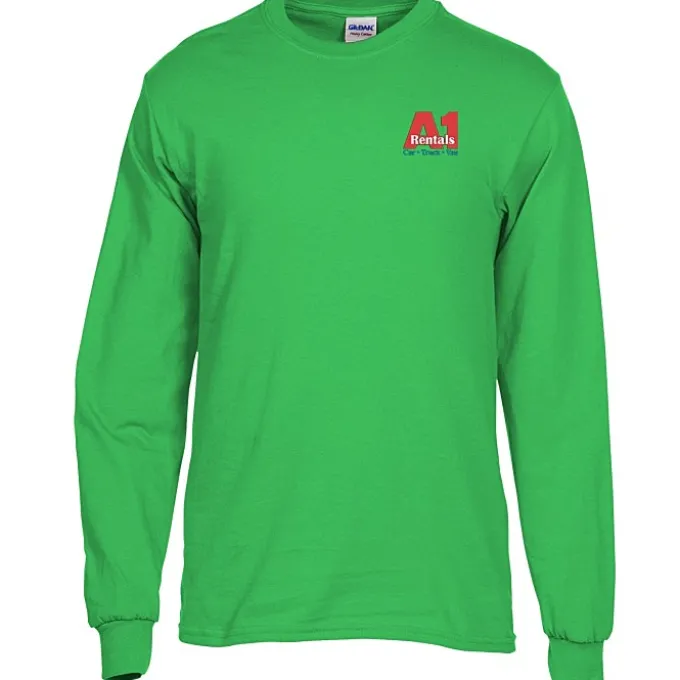 Gildan 5.3-oz Cotton LS T-Shirt - Embroidered