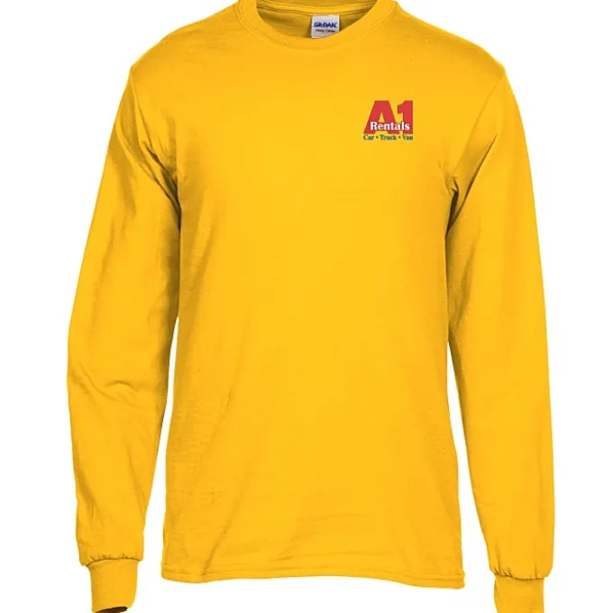 Gildan 5.3-oz Cotton LS T-Shirt - Embroidered