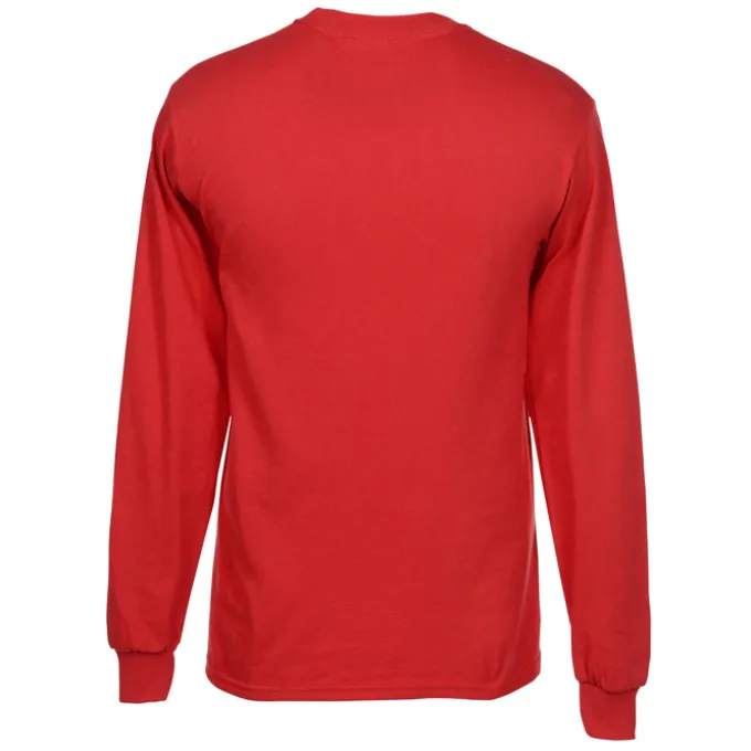 Gildan 5.3-oz Cotton LS T-Shirt - Embroidered