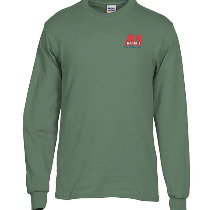 Gildan 5.3-oz Cotton LS T-Shirt - Embroidered