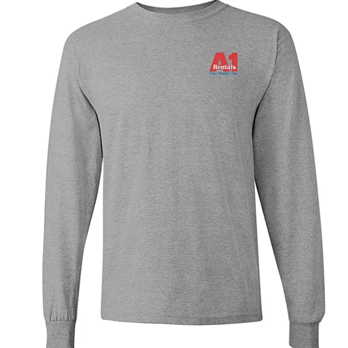Gildan 5.3-oz Cotton LS T-Shirt - Embroidered