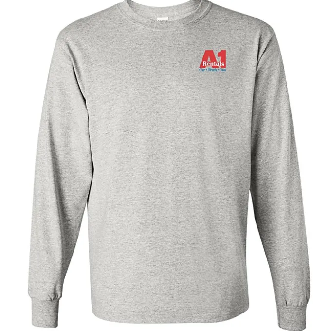 Gildan 5.3-oz Cotton LS T-Shirt - Embroidered
