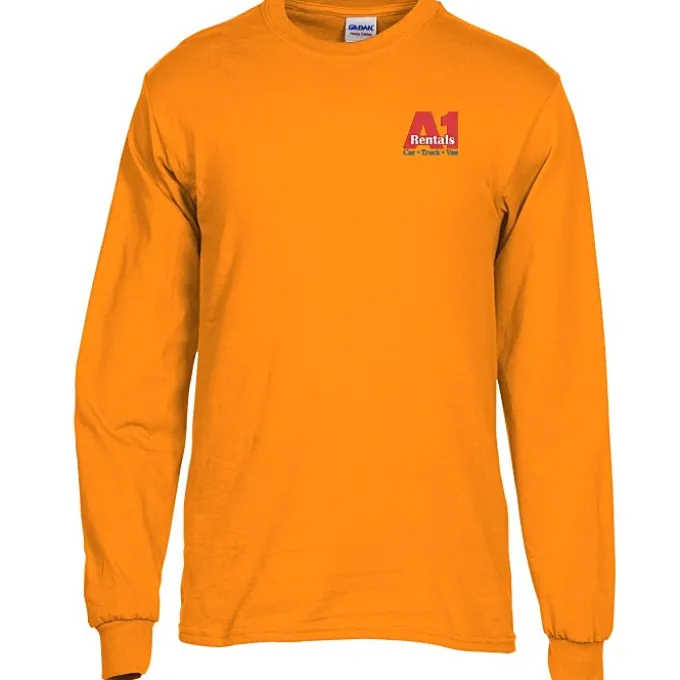 Gildan 5.3-oz Cotton LS T-Shirt - Embroidered