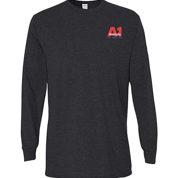 Gildan 5.3-oz Cotton LS T-Shirt - Embroidered