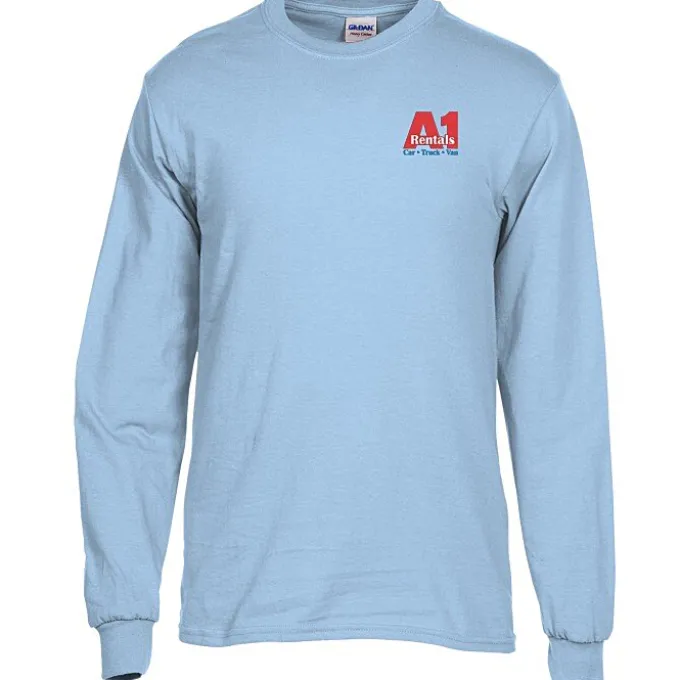 Gildan 5.3-oz Cotton LS T-Shirt - Embroidered
