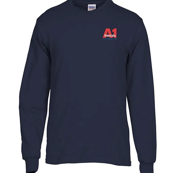 Gildan 5.3-oz Cotton LS T-Shirt - Embroidered