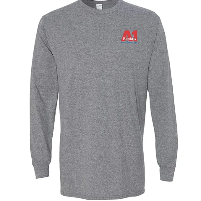 Gildan 5.3-oz Cotton LS T-Shirt - Embroidered