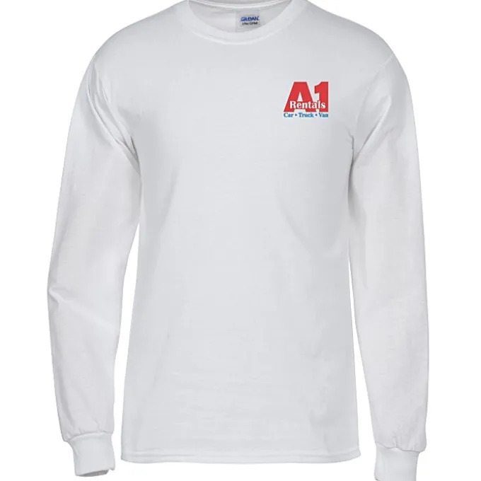 Gildan 5.3-oz Cotton LS T-Shirt - Embroidered