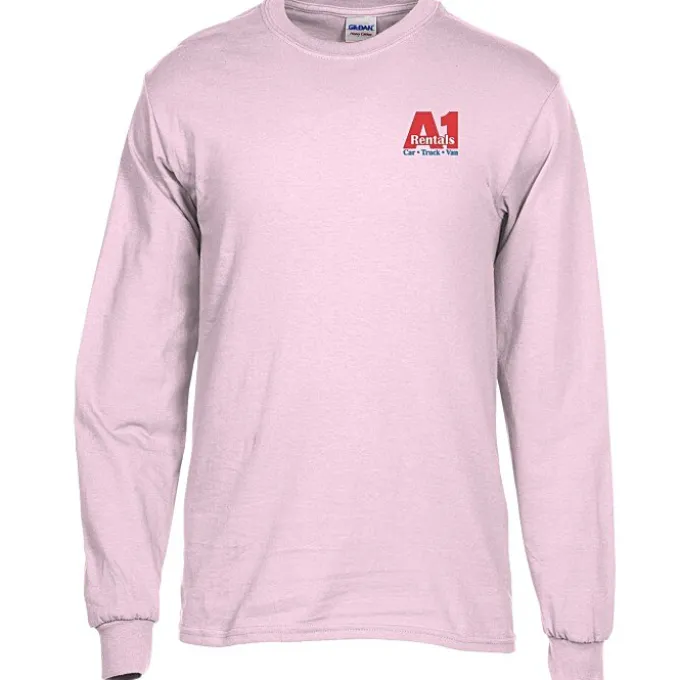 Gildan 5.3-oz Cotton LS T-Shirt - Embroidered