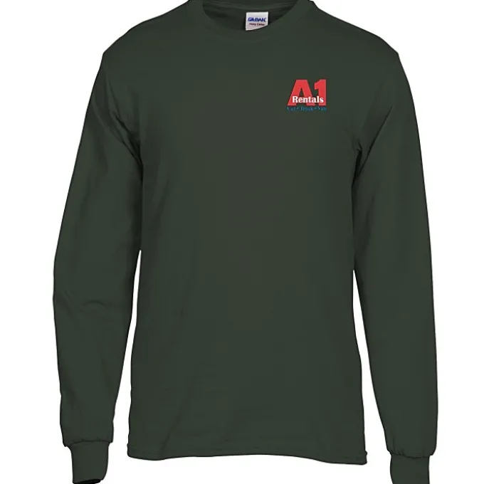 Gildan 5.3-oz Cotton LS T-Shirt - Embroidered