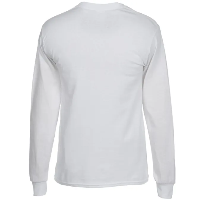 Gildan 5.3-oz Cotton LS T-Shirt - Full Color - White
