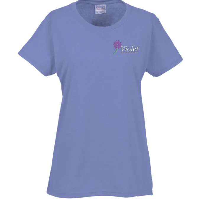 Gildan 5.3-oz Cotton T-Shirt - Ladies' - Embroidered