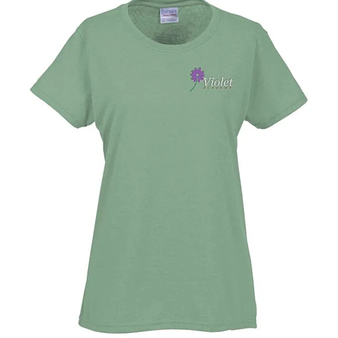 Gildan 5.3-oz Cotton T-Shirt - Ladies' - Embroidered