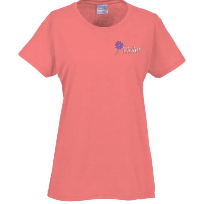 Gildan 5.3-oz Cotton T-Shirt - Ladies' - Embroidered
