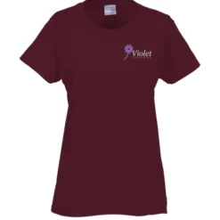 Gildan 5.3-oz Cotton T-Shirt - Ladies' - Embroidered