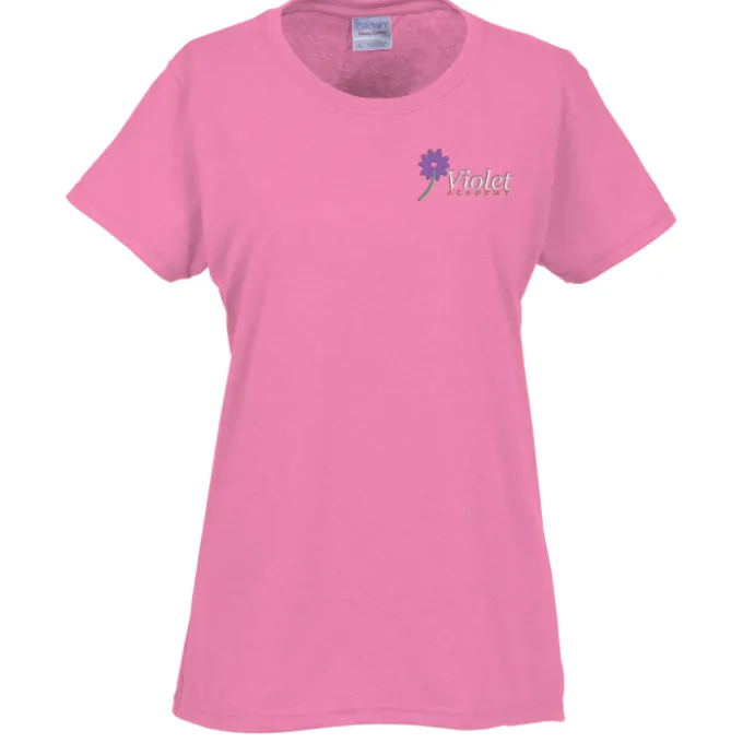 Gildan 5.3-oz Cotton T-Shirt - Ladies' - Embroidered