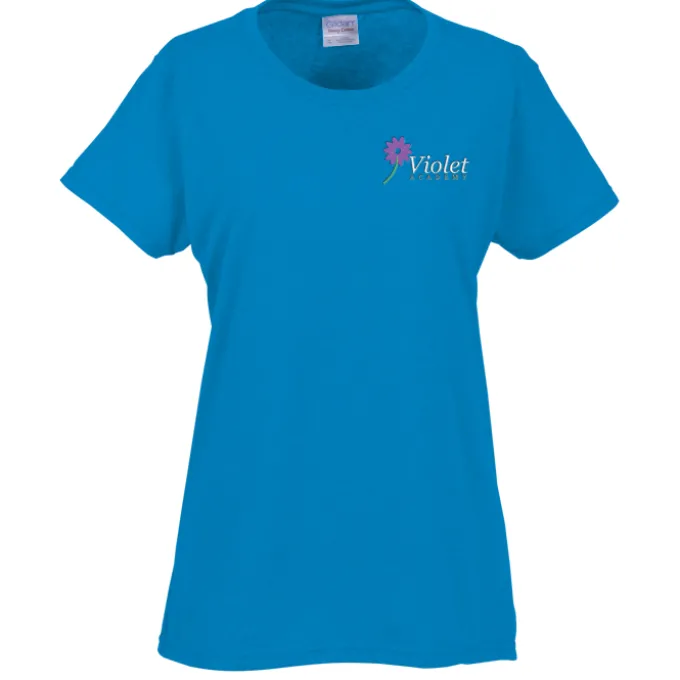 Gildan 5.3-oz Cotton T-Shirt - Ladies' - Embroidered