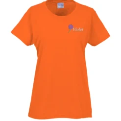 Gildan 5.3-oz Cotton T-Shirt - Ladies' - Embroidered
