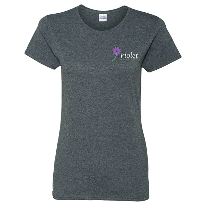 Gildan 5.3-oz Cotton T-Shirt - Ladies' - Embroidered